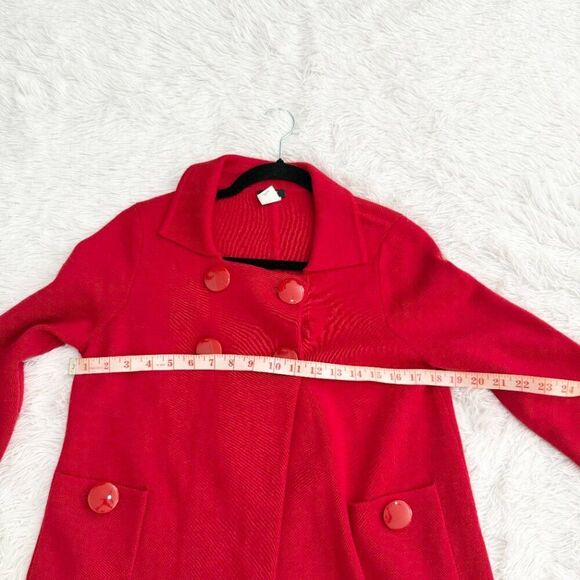 J Crew Candace Double Breasted Wool Crop Jacket Retro Patch Pocket Red Medium - Picture 6 of 9